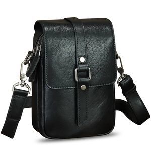 Genuine Leather Small Crossbody Bag Retro Cell Phone Pouch <3